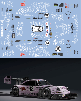 Decal Porsche 911 GT3 R Hoonipigan Ken Block #43 FFSFD1019v014